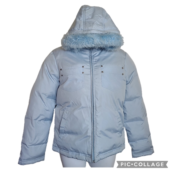 Paris Blues Down/Feather Insulated Hooded Jacket Sz M - Picture 1 of 12